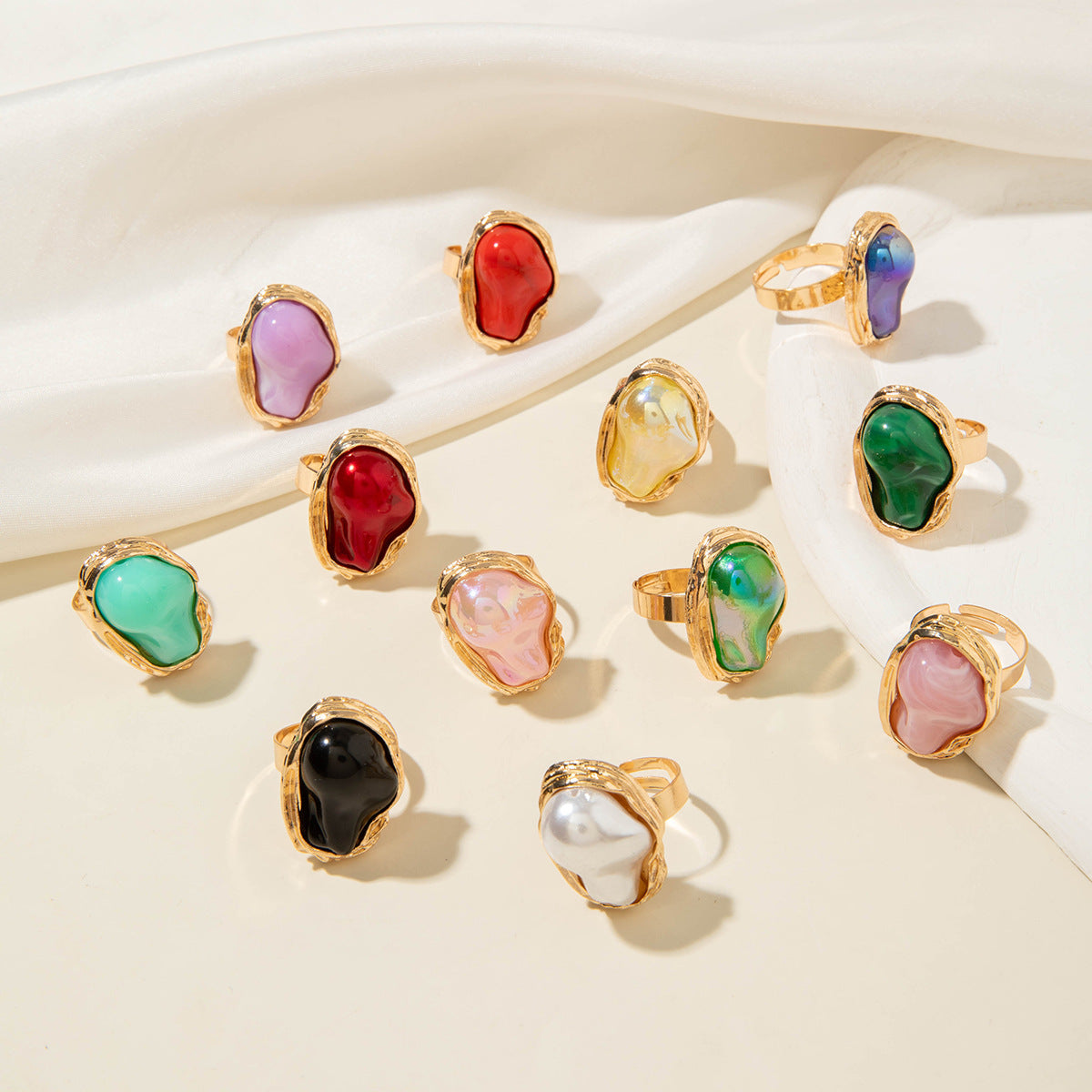 Wholesale Geometric irregular fashion ring set